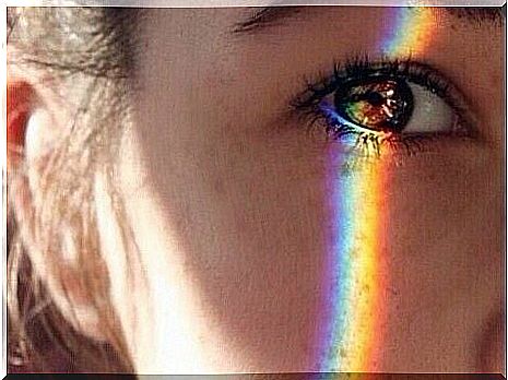 Rainbow lit gaze