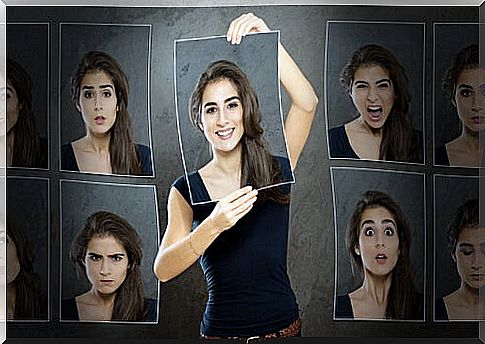 Woman with various expressions