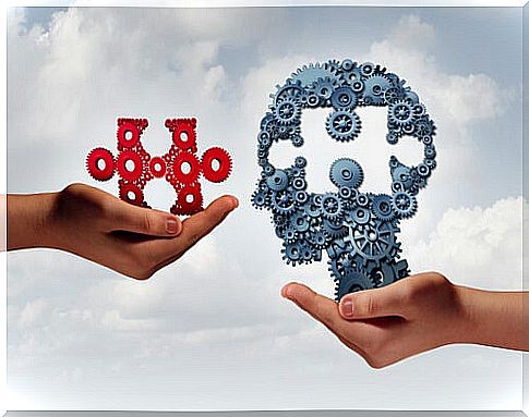 Man with puzzle piece in mind to represent skill development